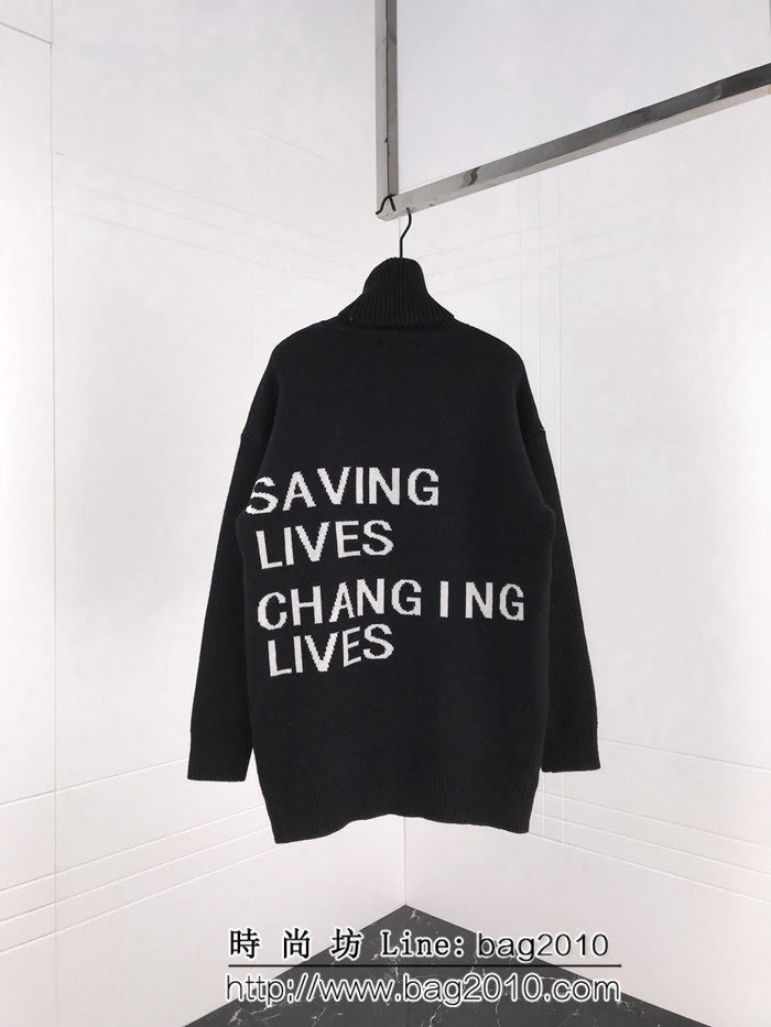 BALENCIAGA巴黎世家 18秋冬新款 WFP worldfoodProgramme系列 高領針織毛衣 面料厚實 高版本三標齊情侶款 ydi2096